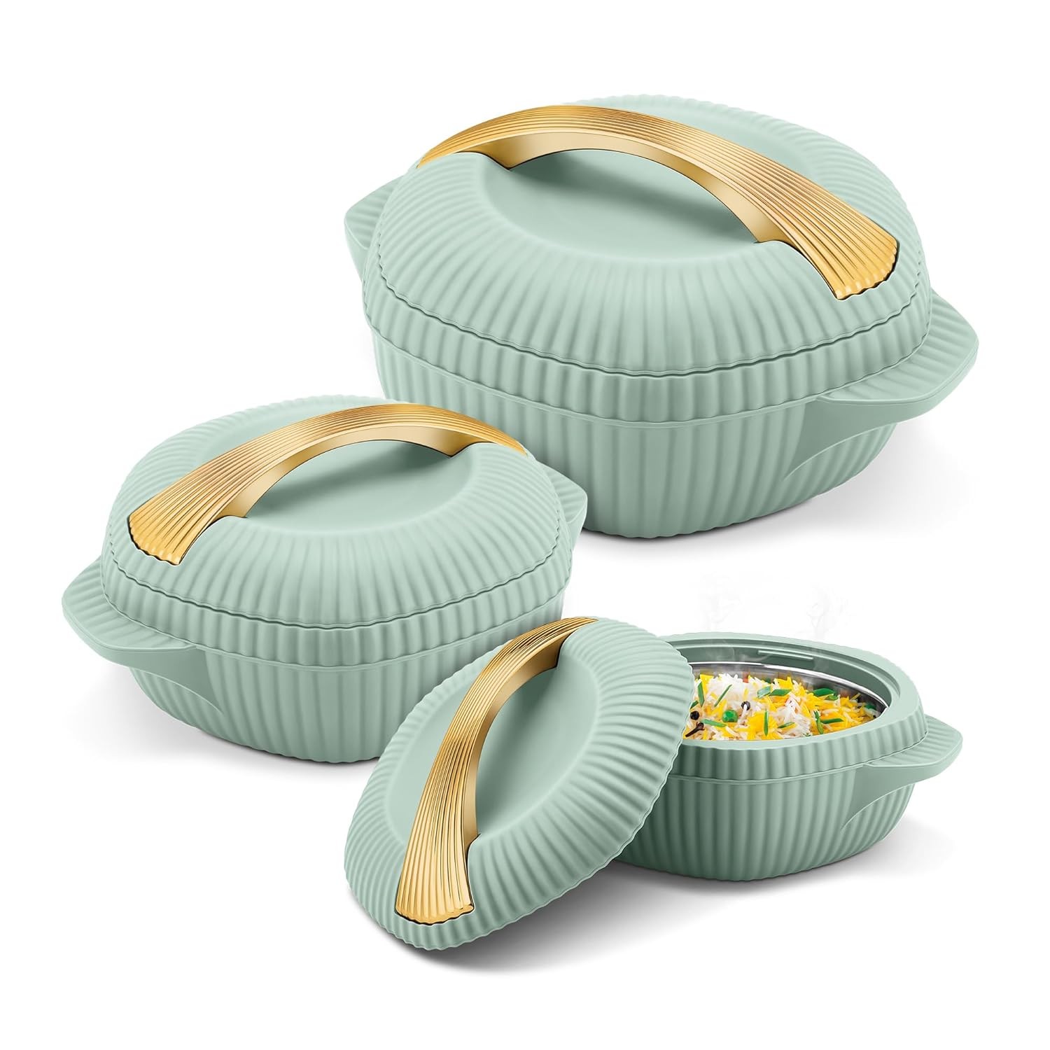 OYSTER 4500ML CASSEROLE REGULAR GIFT SET  LIGHT GREEN   (AM-OYSC4500LG218-BM)