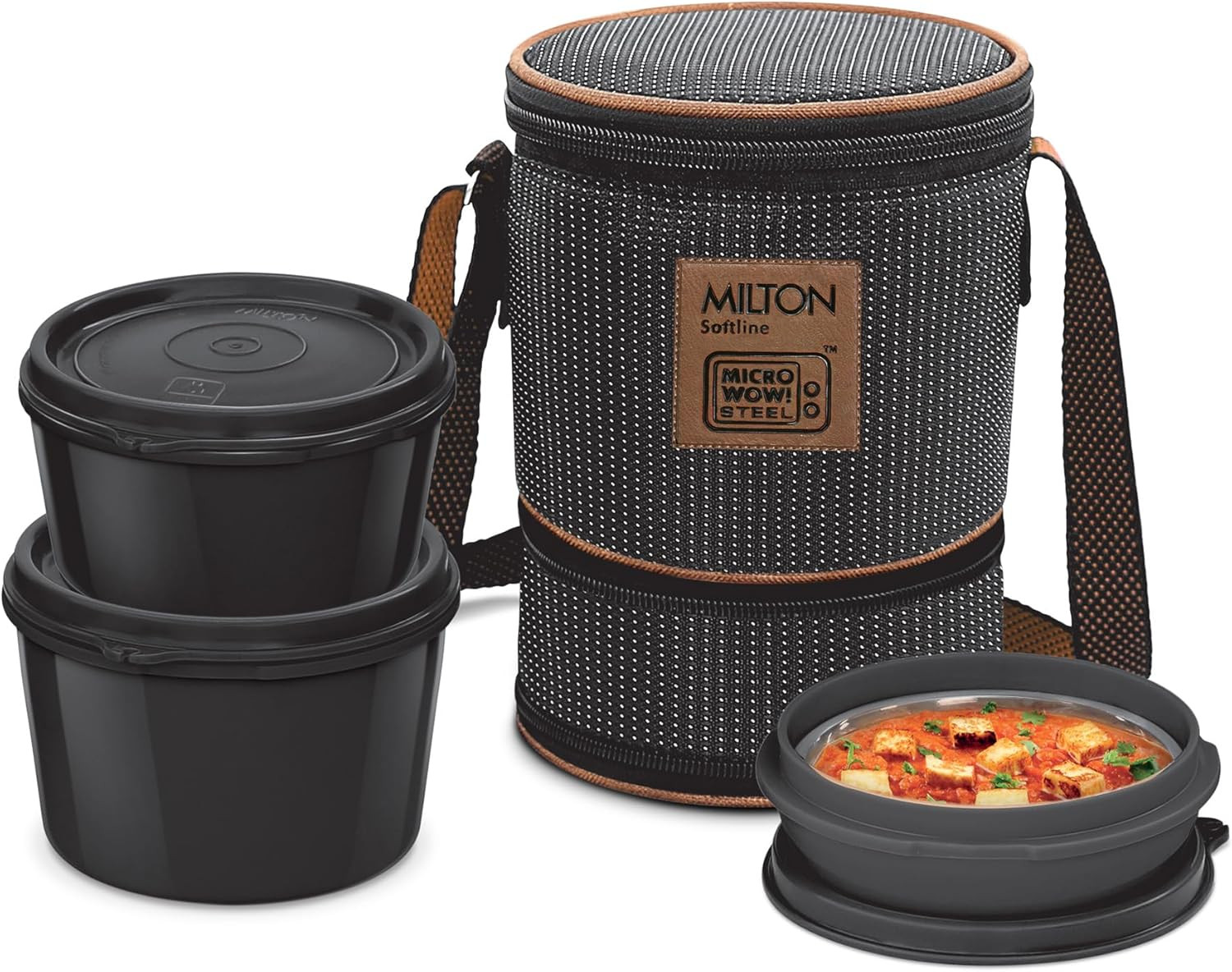 FLEXI 2+1 LUNCH BOX 1050ML BLACK (AM-FL2+1LB1050BLK968-BM)