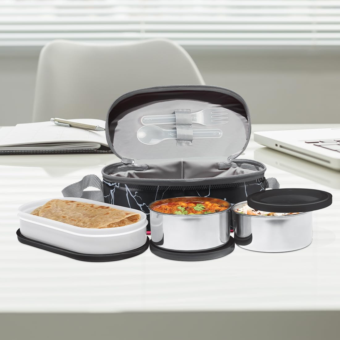 EXECUTIVE LUNCH PRIME 1060ML TIFFIN BOX BLACK (AM-EXLP1060BLK904-BM)