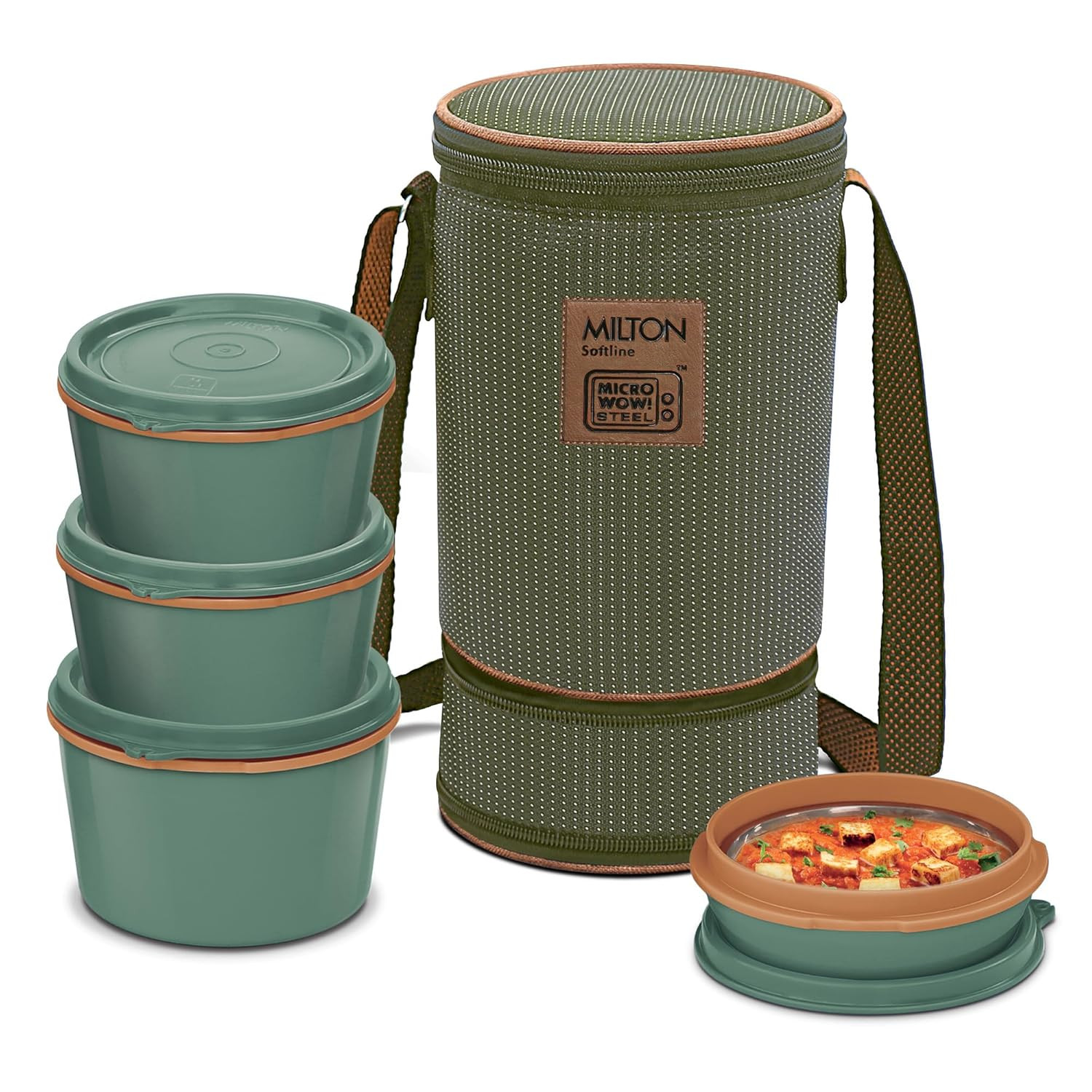 FLEXI 3+1 LUNCH BOX 1400ML GREEN (AM-FL3+1LB1400GR974-BM)