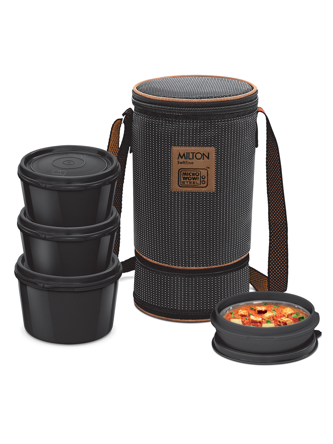 FLEXI 3+1 LUNCH BOX 1400ML BLACK (AM-FL3+1LB1400BLK973-BM)