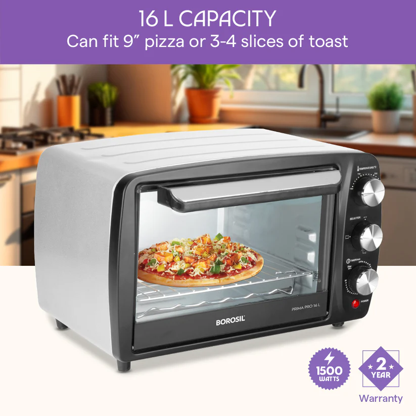 Borosil Prima Pro 16L Oven Toaster Griller (OTG) AM-BOTG06-BM