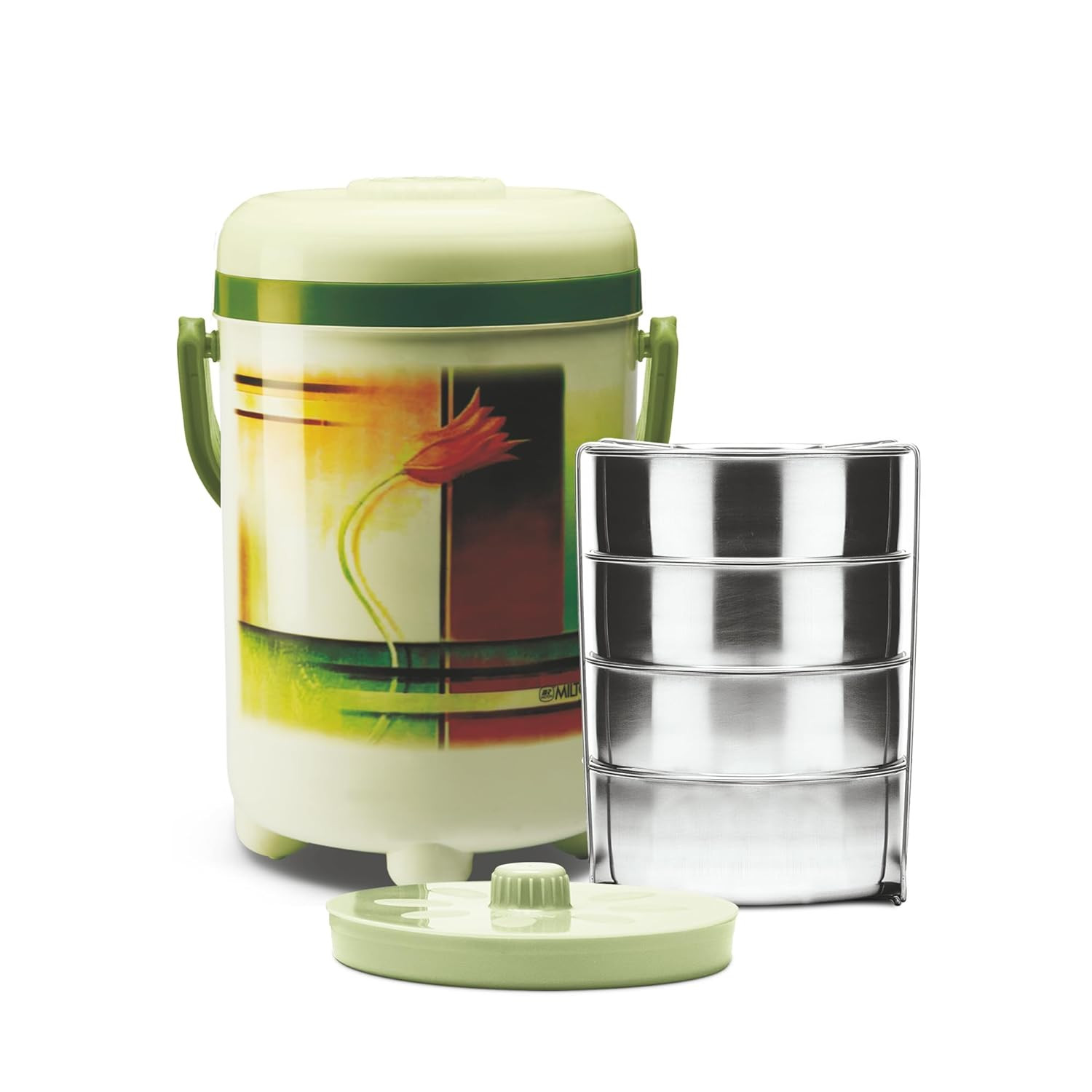 KNIGHT 3040ML 4 CONTAINER TIFFIN GREEN (AM-KN4C3040GR582-BM)